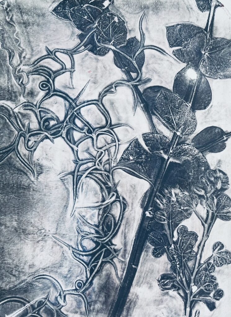 Gelliplate monoprinting of botanicals
